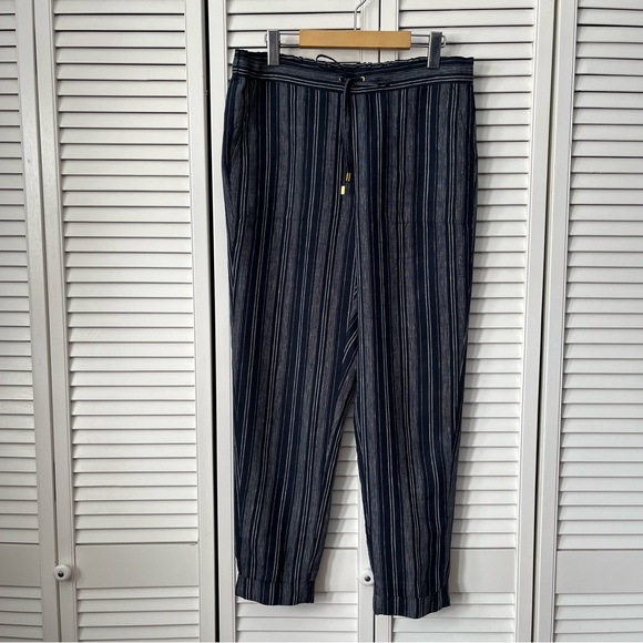 Ellen Tracy striped Linen pants M - Picture 2 of 10